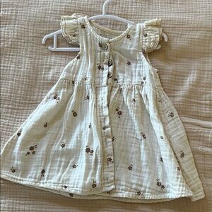 Adorable Cream Floral Kids Dress